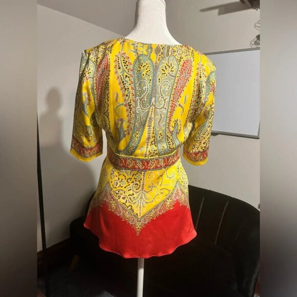 Elie Tahari Paisley Print Blouse l PTP 17 - Picture 3 of 5